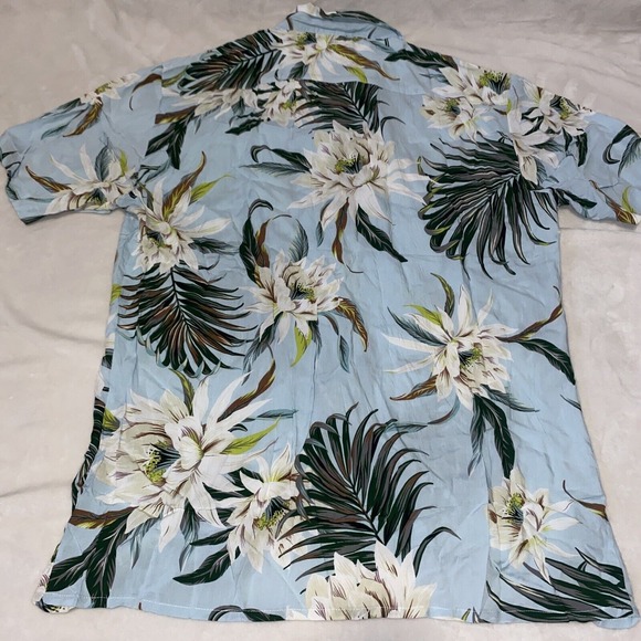 Mens Hawaii Hangover Hawaiian Luao Shirt, Wispy Cerus Light Blue, XL - Picture 9 of 10